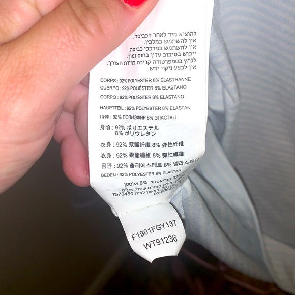 New Balance Blue/White Stripe L/S  Running Dry shirt Large #WT91236 - Picture 7 of 7